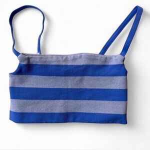 Free People Blue Striped Ribbed Bralette NWOT XS